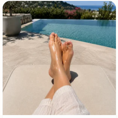 A clean, well-lit outdoor foot photo with a simple background