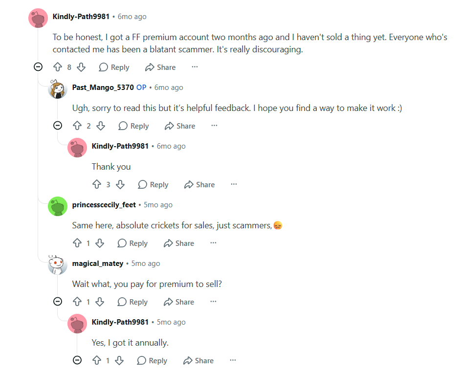 A viral video thumbnail claiming large monthly earnings from selling feet content