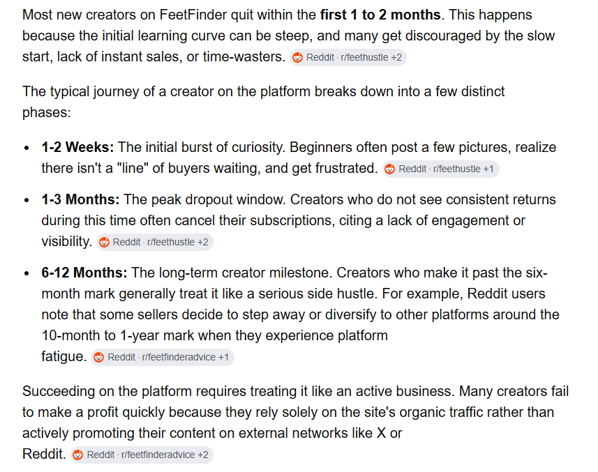 FeetFinder earnings tier data