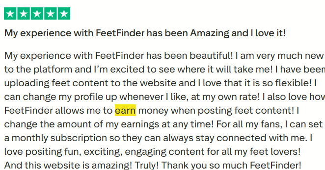 A FeetFinder seller dashboard showing total sales, tips and a current balance available for payout