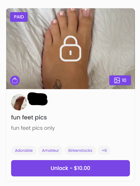 FeetFinder content selling
