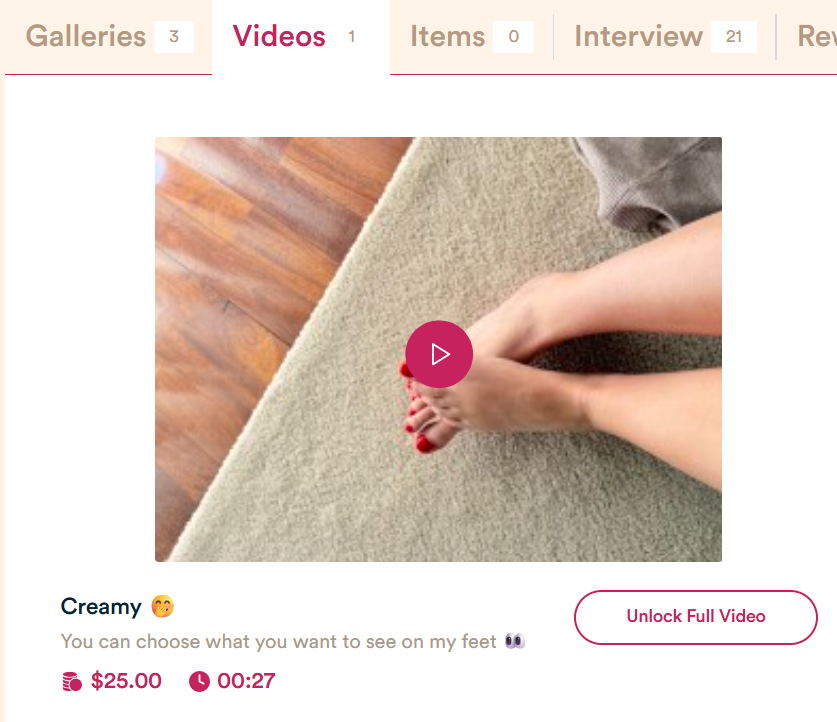 Short foot video clip on a smartphone