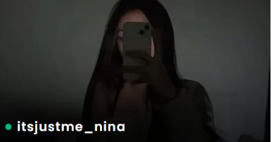 Real FeetFinder profile thumbnail showing a mirror selfie of a creator with long dark hair holding a phone, username itsjustme_nina at the bottom