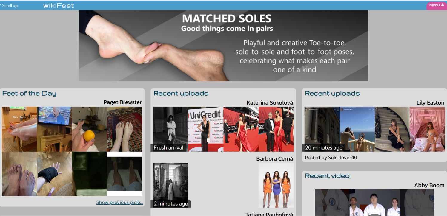 WikiFeet celebrity foot gallery resource
